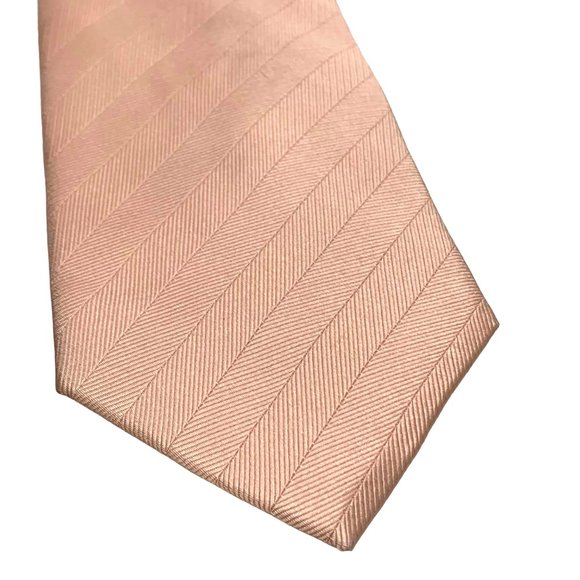 TIE BAR Vow Blush 100% Silk Stain‎ Resistant Handmade Extra Long Necktie NIP - Picture 3 of 10
